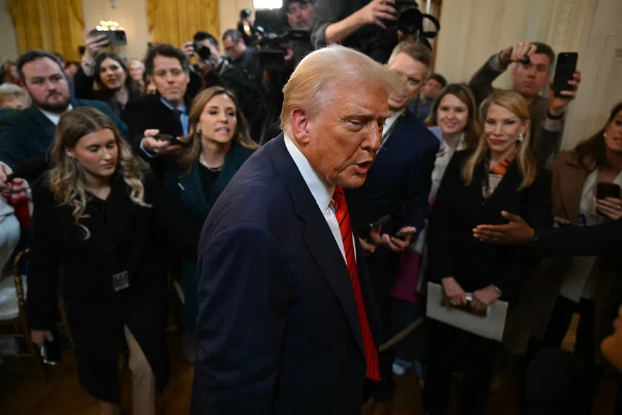 US President Donald Trump departs after signing the No Men in Women’s Sports Executive Order into law in the East Room of the White House in Washington, DC, on 5 February 2025.