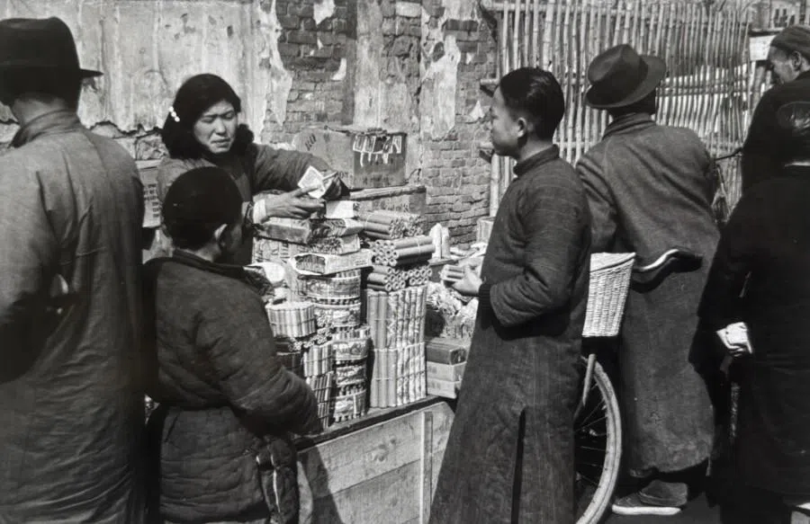 A stall selling firecrackers.