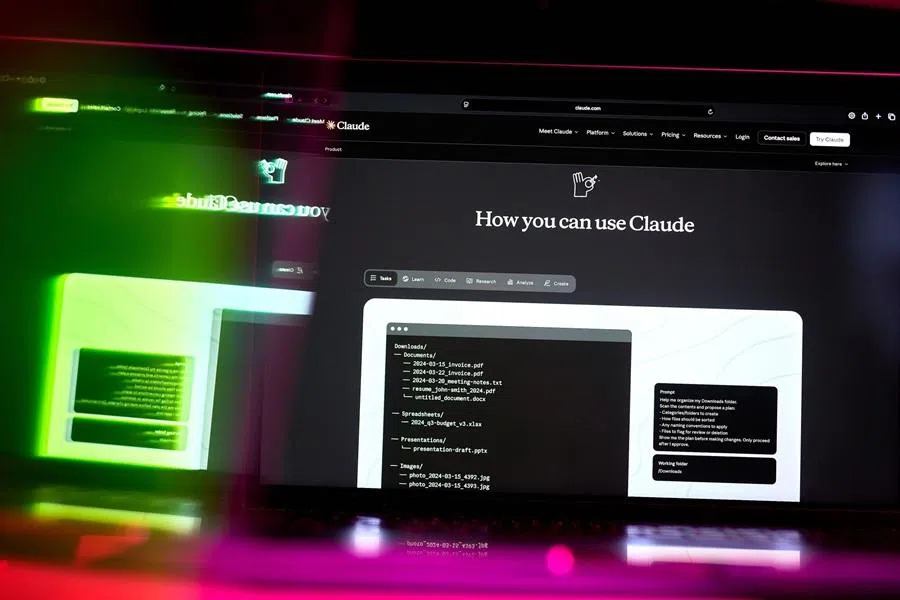 The Anthropic Claude website on a laptop arranged in Forest Hills, New York, US,  on 22 April 2026.