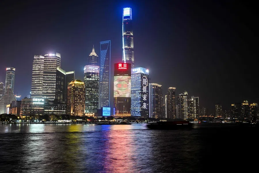A view of the financial district of Lujiazui in Pudong district of Shanghai on 6 December 2023. (Hector Retamal/AFP)