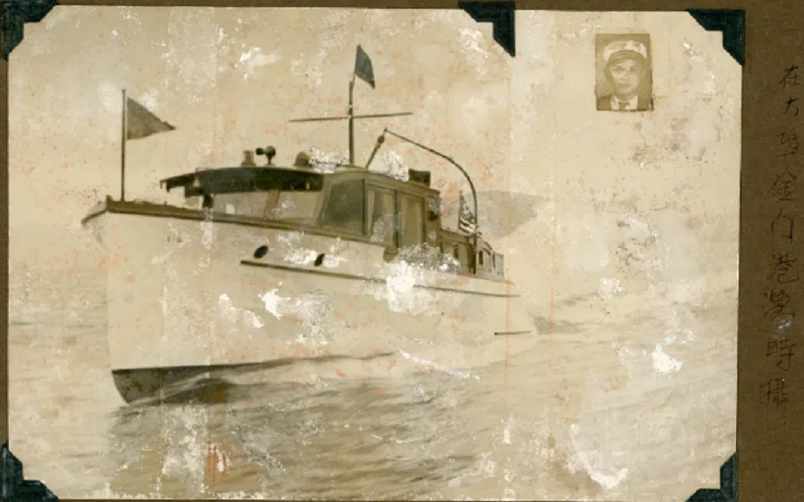 Theodore Jung sailing his private yacht in the waters off San Francisco, 1933.