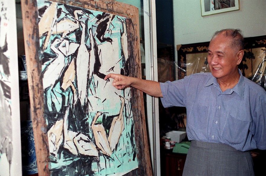 Chen Wen Hsi in 1990. He incorporated Western art styles in his ink paintings. (SPH Media)