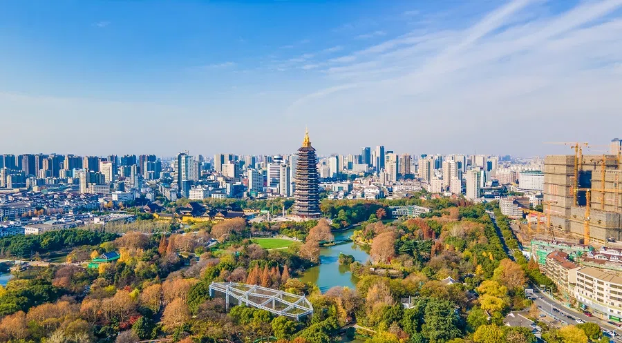 An aerial view of Changzhou, Jiangsu province, China. (iStock)
