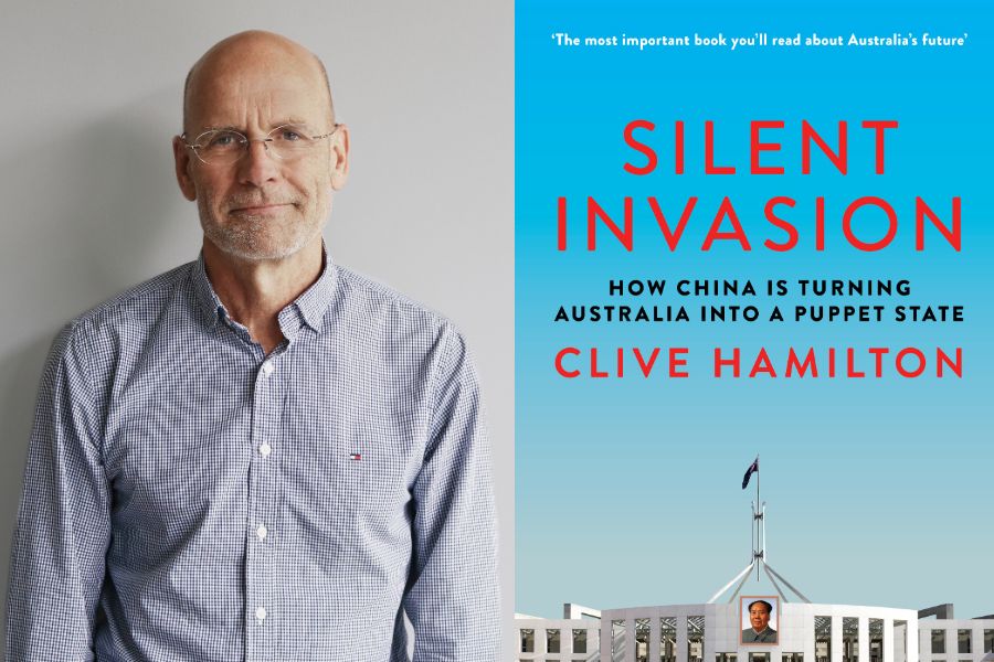 Professor Clive Hamilton and his book Silent Invasion: How China is Turning Australia into a Puppet State. (Internet)