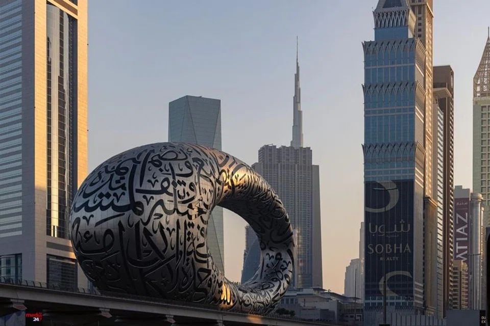 A Sobha Realty building near the Museum of the Future in Dubai, United Arab Emirates, on 20 February 2026. (Walaa Alshaer/Bloomberg)