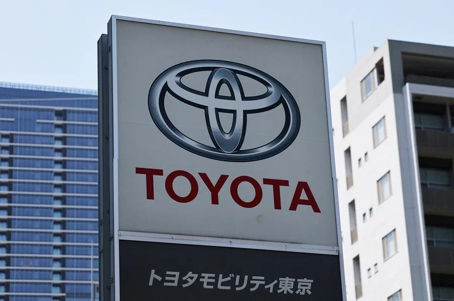 Sign board of Toyota Motor on display at Toyota Mobility Tokyo dealership in Tokyo, Japan, on 18 May 2026.