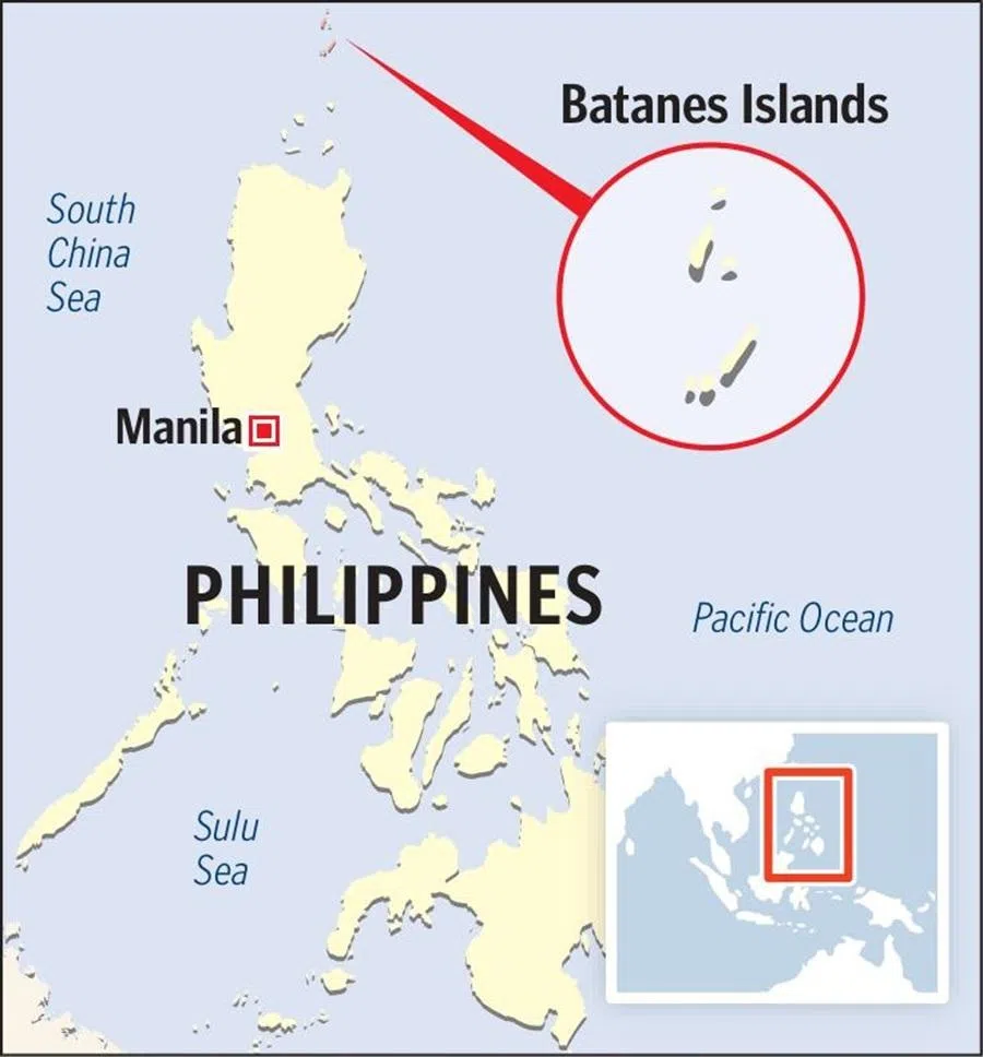 Map showing the location of the Batanes Islands in northern Philippines.