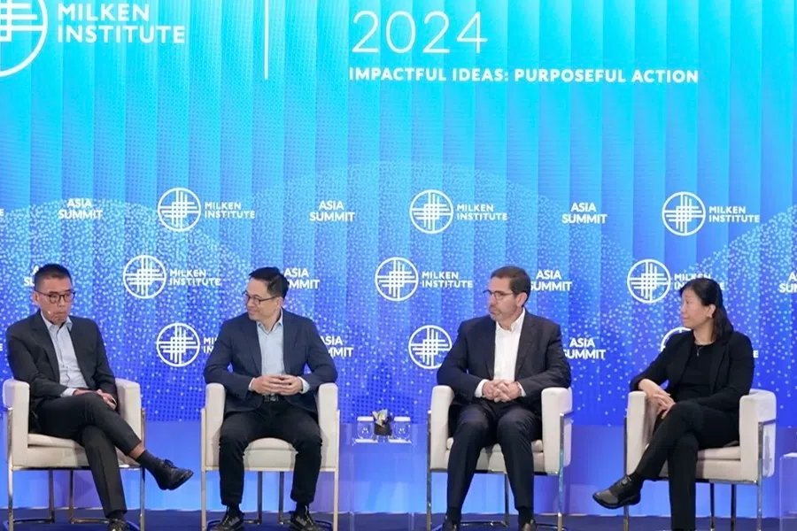 Lee (far right) attending Global Investment Outlook panel at Milken Institute Asia Summit 2024. (Milken Institute Asia Summit 2024)