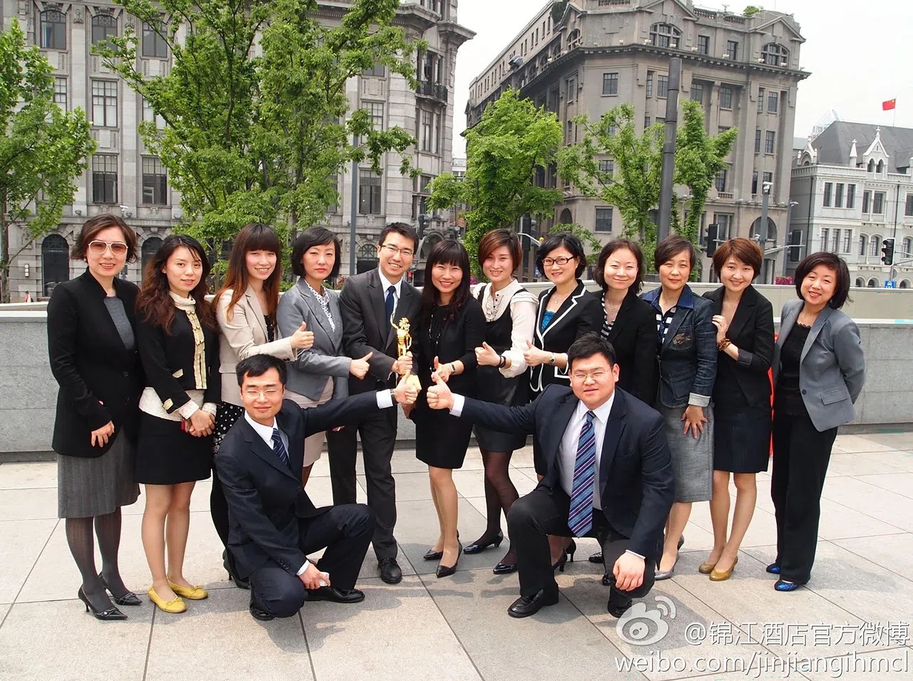 Cinn Tan and her sales team during her stint at Jin Jiang in 2012.