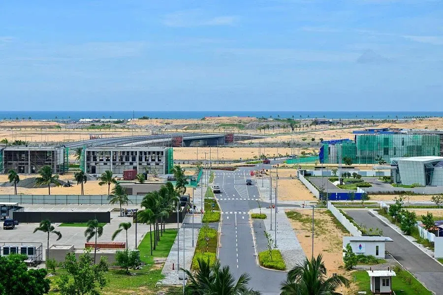 A general view shows the Chinese-funded project for the port city in Colombo on 23 November 2024. (Ishara S. Kodikara/AFP)