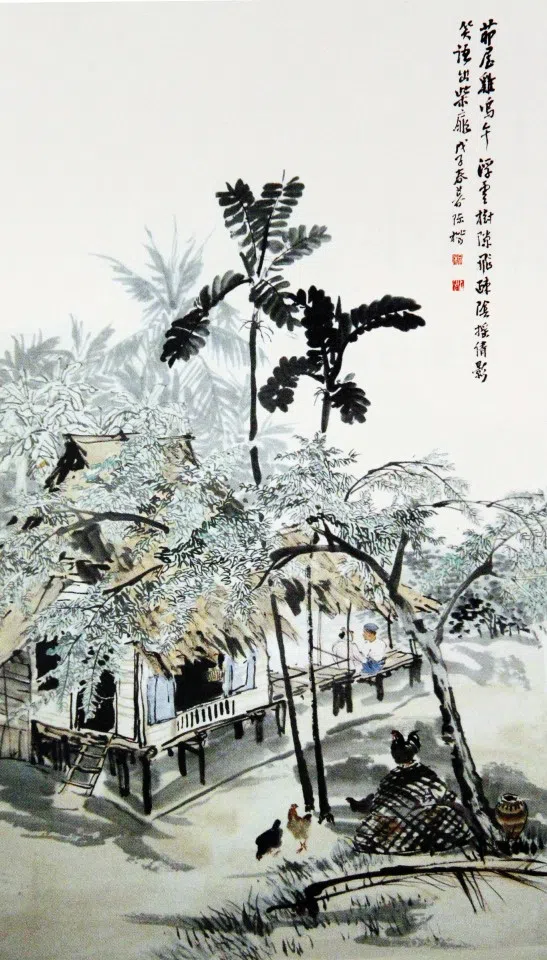 A kampong scene by Chen Chong Swee. (SPH Media)