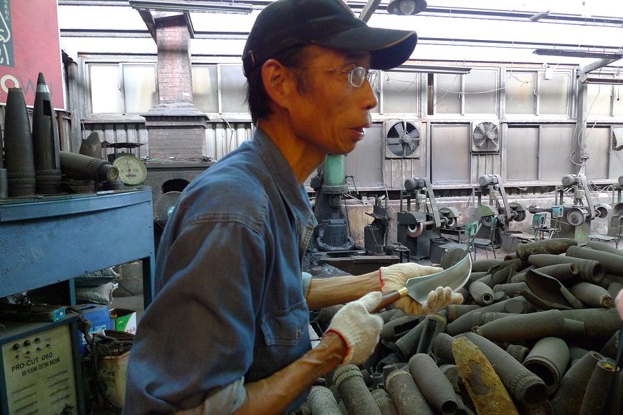 Wu Tseng-dong, third-generation owner of Chin Ho Li Steel Knife Factory in Kinmen, Taiwan. (Photo: Yong Shu Hoong)