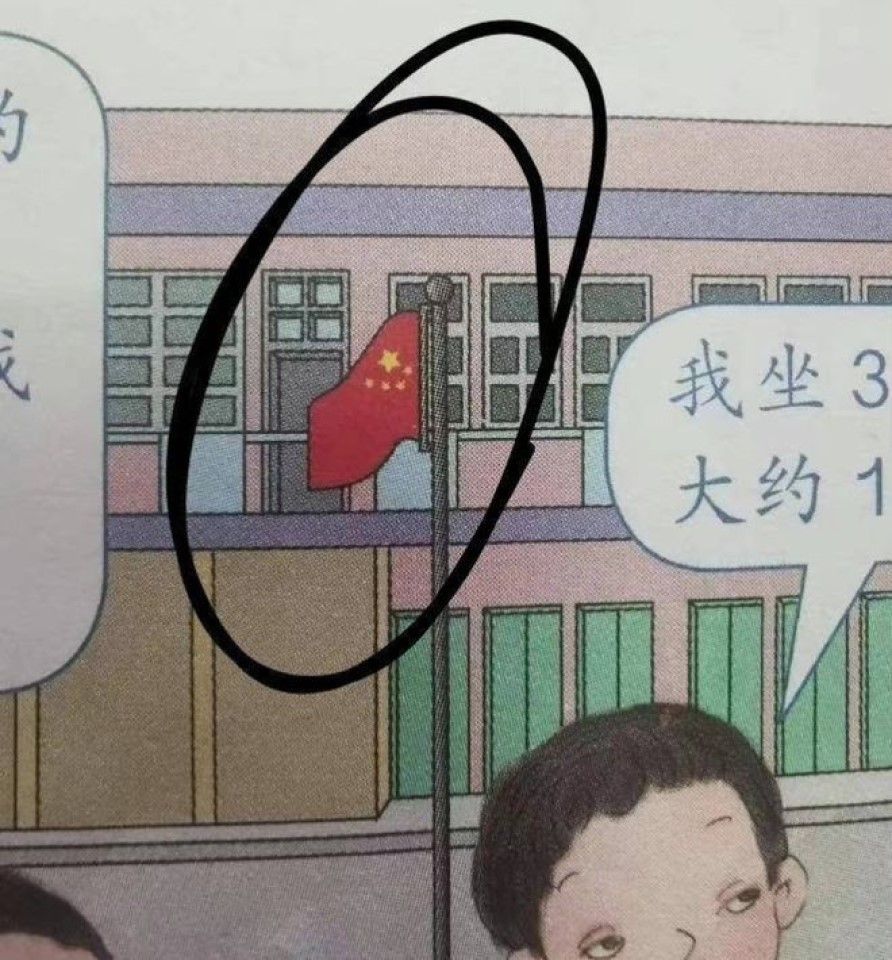 A textbook illustration showing a flag incorrectly drawn. (Internet)
