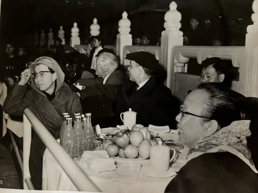 During the May Day celebrations in 1970, Chairman Mao received Sihanouk, with Jiang Qing (Madam Mao) arranged to sit next to him.