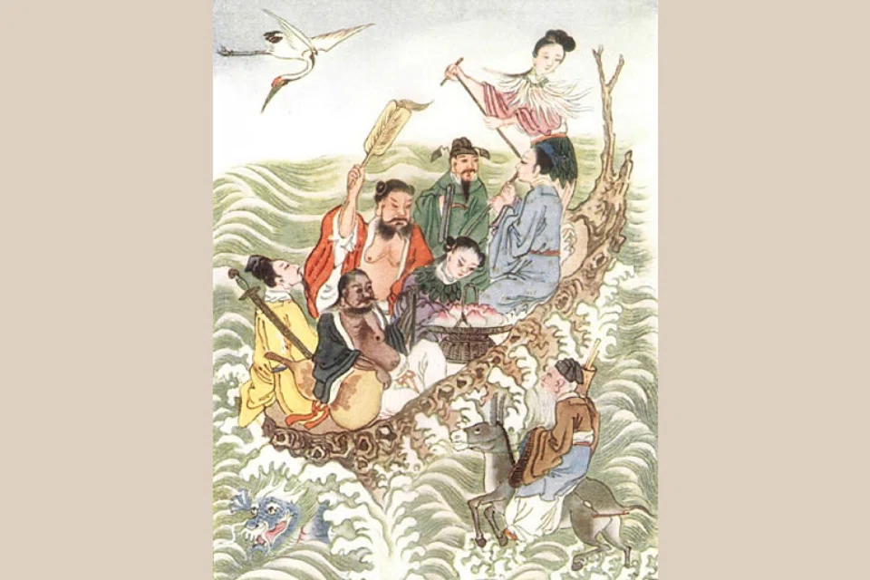 The Eight Immortals crossing the sea. (Project Gutenberg/Wikimedia)