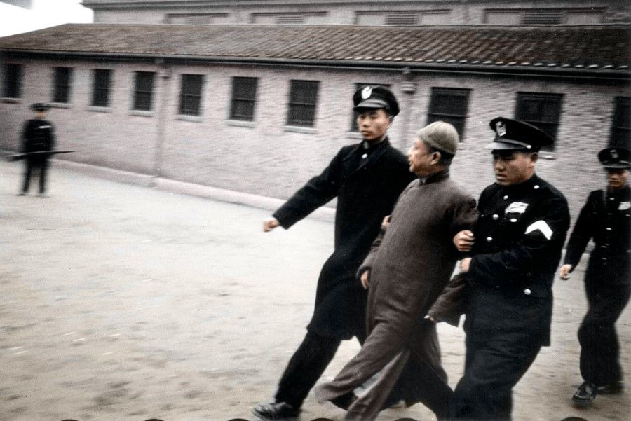 In 1947, the collaborator Yin Rugeng was sentenced to death by the Nanjing High Court and was escorted to the execution ground by law enforcement officers. Yin, a native of Pingyang, Zhejiang province, had joined the Tongmenghui during his early years while studying in Japan. He participated in the Xinhai Revolution alongside the revolutionary Huang Hsing and later returned to Japan, where he attended Waseda University. Upon returning to China, he served as a special envoy for the Nanjing government. In the winter of 1935, he was recruited by Japanese intelligence officer Kenji Doihara and established the "Jidong Autonomous Government for Defense", becoming a tool of the Japanese military's occupation of northern China. Yin is considered one of the prominent collaborators of that era.