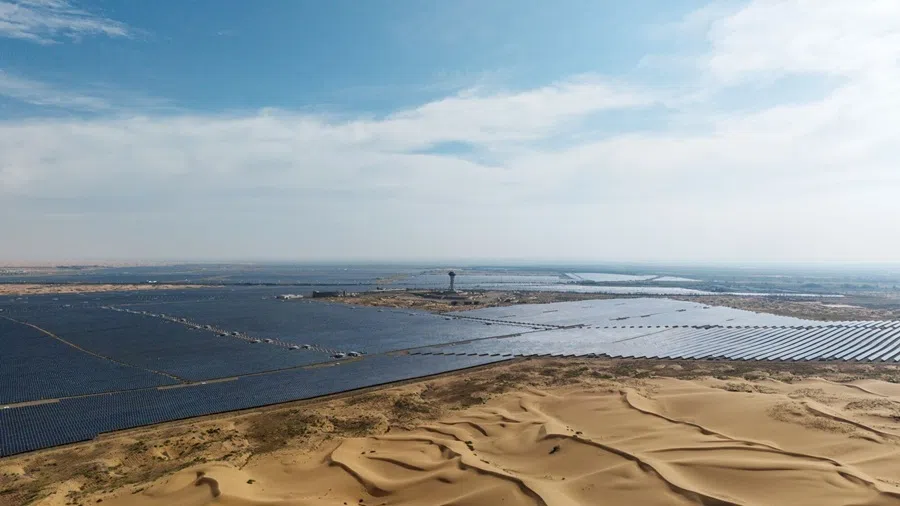 Solar panels at the Tengger Desert New Energy Base in Zhongwei, Ningxia, China, on 16 August 2026. Solar power will soon surpass coal as China’s largest source of generation capacity, marking a major milestone in the country’s rapid renewable energy build-out.