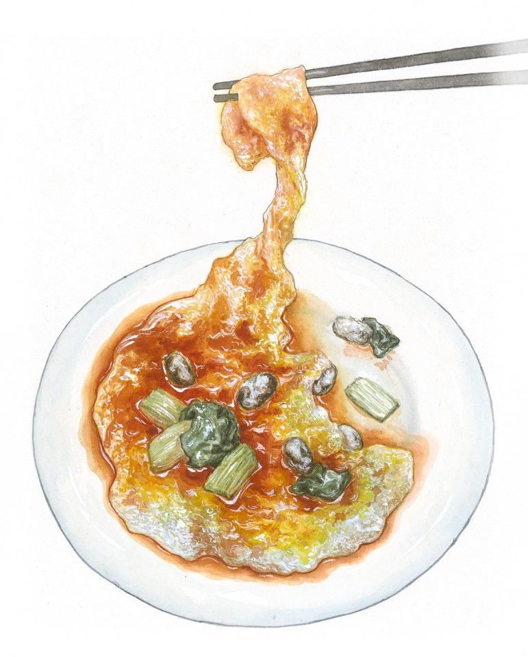 Fried oyster omelette is a famous must-try snack for many tourists to Taiwan.