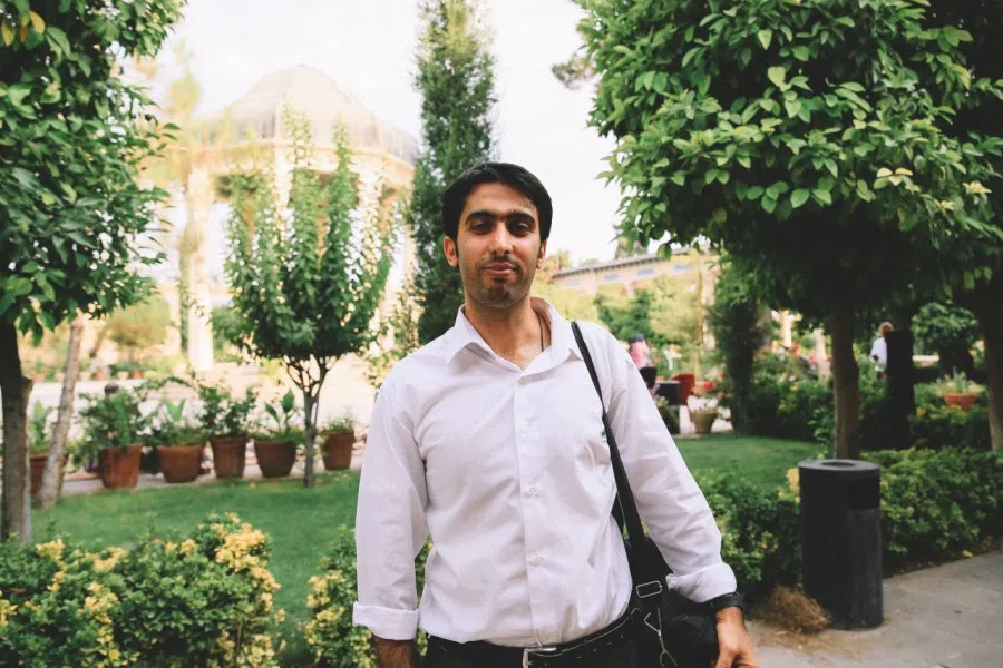 A young man who discussed poetry at the Tomb of Hafez.