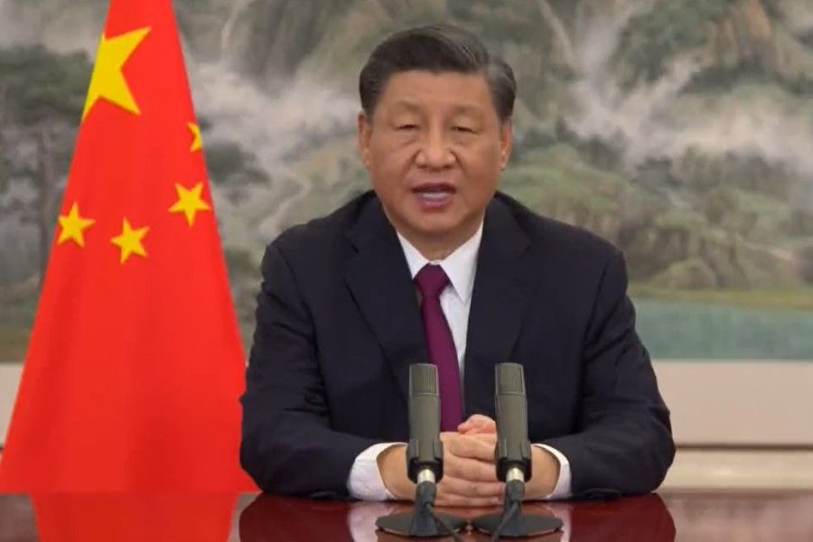 A screen grab from a video showing Chinese President Xi Jinping speaking at the Boao Forum 2022. (Internet)