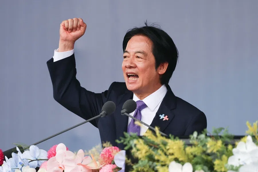 Taiwan’s President Lai Ching-te gives a speech during National Day celebrations in front of the Presidential Palace in Taipei on 10 October 2026.