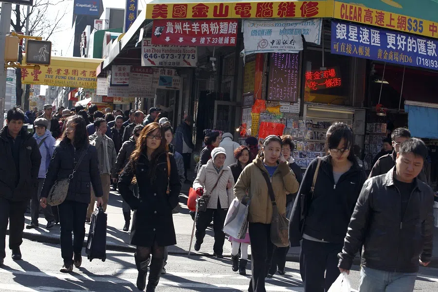 A general view of Flushing in New York, US, a vibrant Asian enclave. (SPH Media)