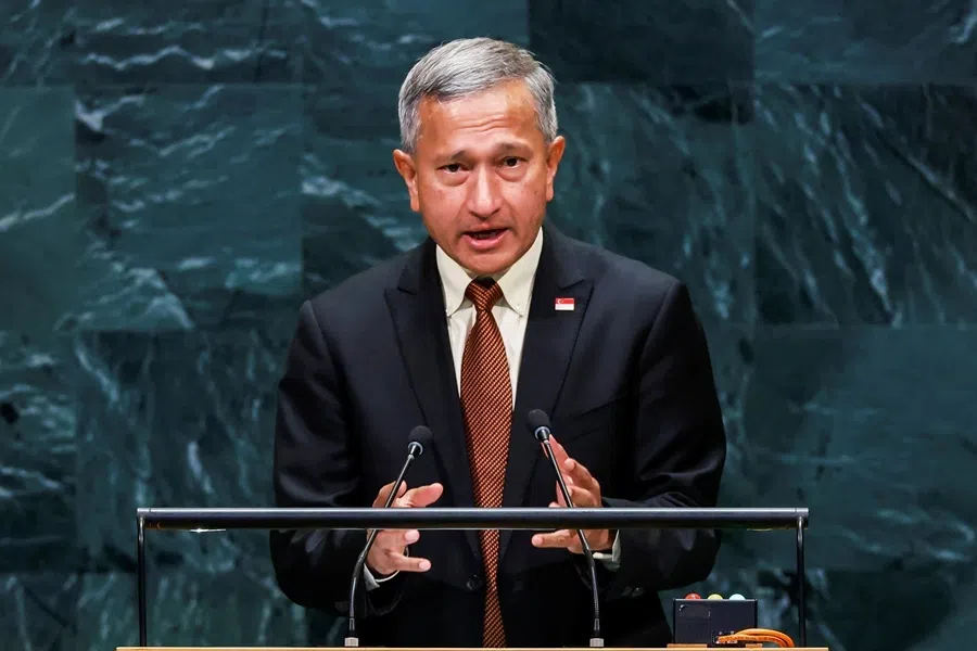 Singapore's Foreign Minister Vivian Balakrishnan addresses the 81st United Nations General Assembly at UN headquarters in New York City, US, on 26 September 2026.
