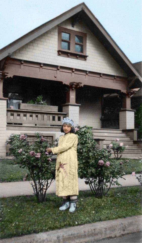 A Chinese girl in traditional clothes in Portland.