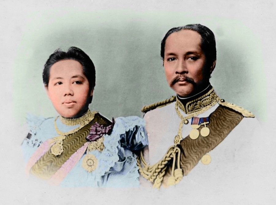 Thailand's Prince Chulalongkorn (later King Rama V, left) and his father King Mongkut, 1910s. During the reign of Rama V, Thailand moved towards modernisation, and later generations called him Phra Piya Maharat, the Great Beloved King. Mongkut and Chulalongkorn were major characters in the movie The King And I.