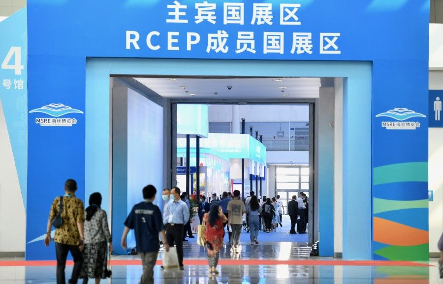 The RCEP area at the Sixth 21st Century Maritime Silk Road Exposition and the 25th Cross-Straits Fair in Fuzhou, 18 May 2023. (CNS)