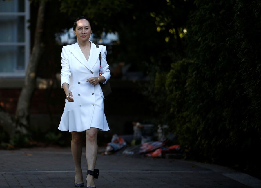 Huawei Technologies Chief Financial Officer Meng Wanzhou leaves her home to appear in British Columbia supreme court for a hearing, in Vancouver, British Columbia, Canada, September 30, 2019. An ankle bracelet is also seen as she leaves for her court hearing. (REUTERS/Lindsey Wasson)