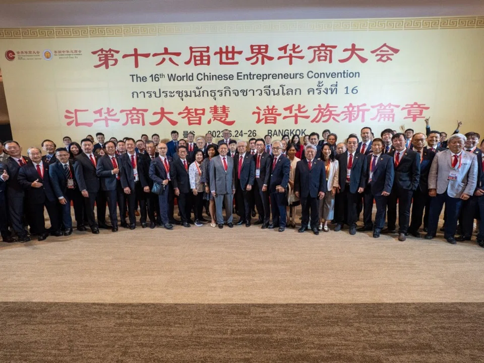 A group photo at the 16th World Chinese Entrepreneurs Convention (WCEC) in Bangkok, Thailand. (Singapore Chinese Chamber of Commerce & Industry)