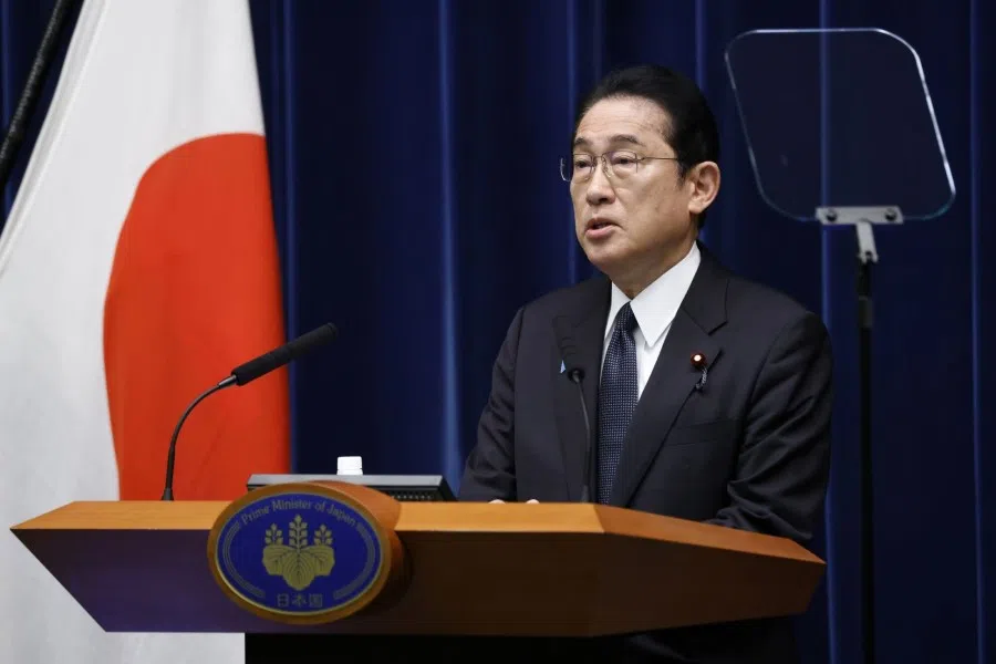 Fumio Kishida, Japan's prime minister, speaks during a news conference at the prime minister's official residence in Tokyo, Japan, on 4 August 2023. (Kiyoshi Ota/Bloomberg)
