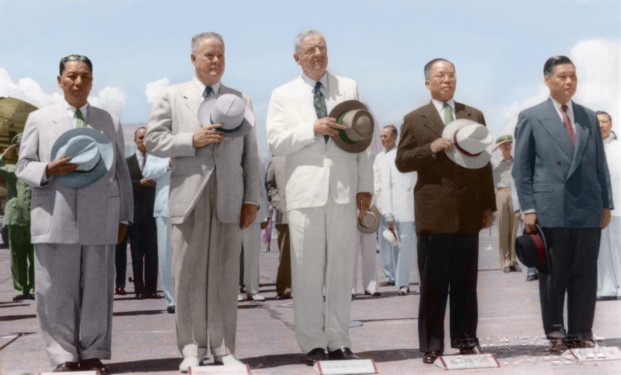 On 9 September 1954, US Secretary of State John Foster Dulles arrived at Songshan Airport in Taipei, strengthening the ties between both sides.