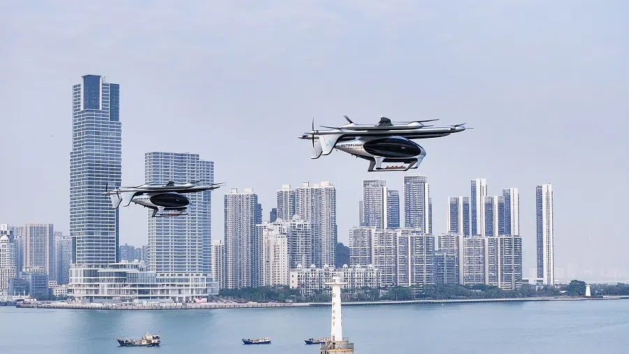 In February 2024, Chinese company AutoFlight’s electric vertical take-off and landing (eVTOL) aircraft, Prosperity (盛世龙, Shengshi Long), completed its test flight from Shenzhen to Zhuhai in just 20 minutes. (Photo provided by AutoFlight)