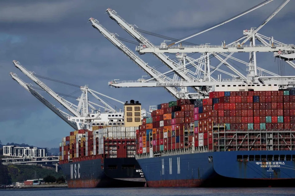 Container ships at the Port of Oakland on 8 March 2023 in Oakland, California. (Justin Sullivan/AFP)