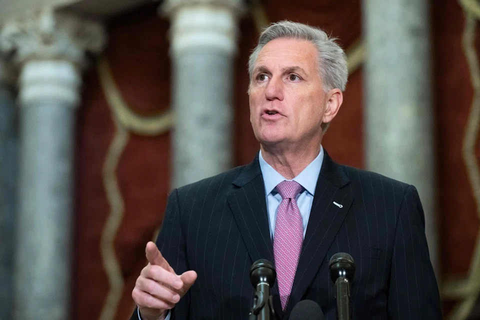 US House Speaker Kevin McCarthy, Republican of California, holds a press conference in Statuary Hall at the US Capitol in Washington, DC, US, 12 January 2023. (Saul Loeb/AFP)