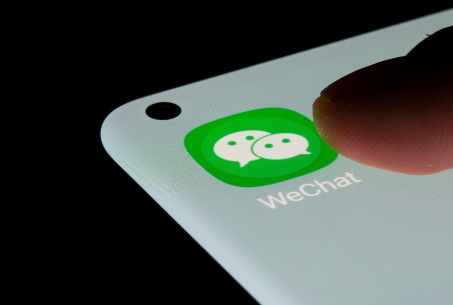 The WeChat app is seen on a smartphone in this illustration taken on 13 July 2021. (Dado Ruvic/Illustration/Reuters)