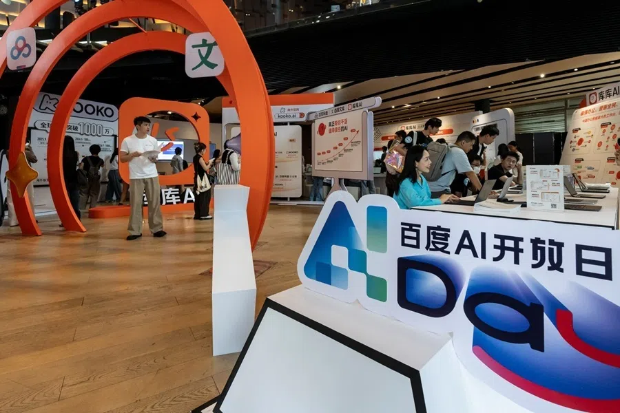 Displays at the Baidu AI Day in Shanghai, China, on 21 September 2026.