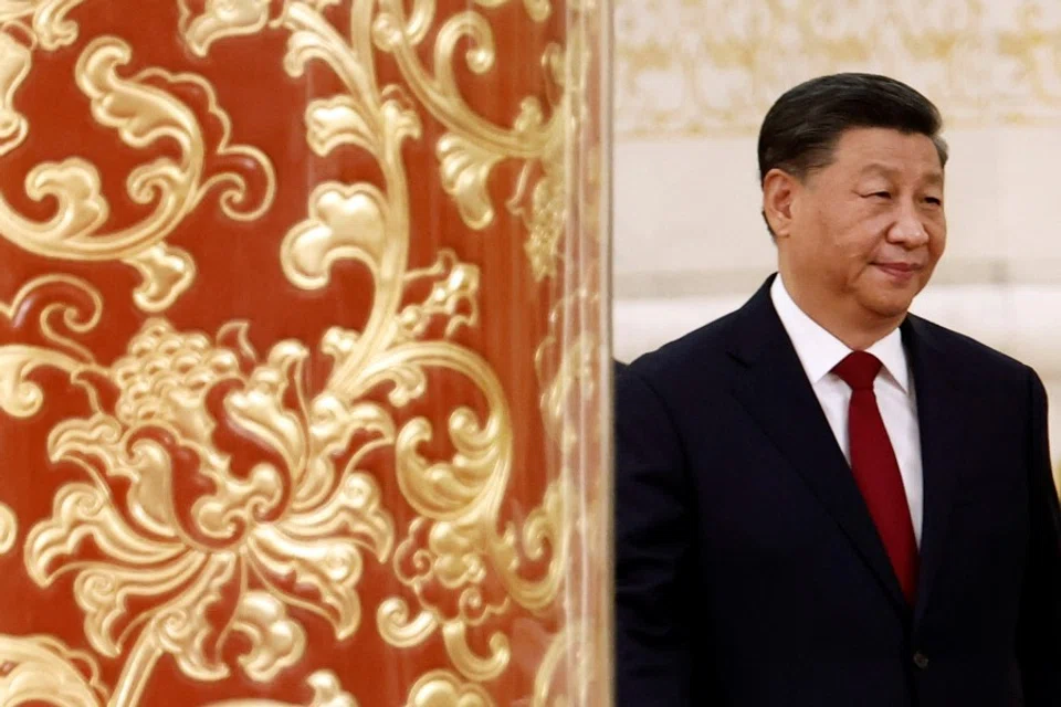 Chinese President Xi Jinping arrives to meet the media following the 20th National Congress of the Communist Party of China, at the Great Hall of the People in Beijing, China, 23 October 2022. (Tingshu Wang/Reuters)