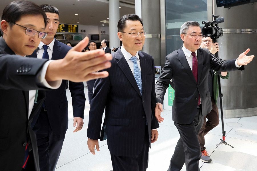 Xie Feng, China's new ambassador to the US, arrives at JFK airport in New York City, US, 23 May 2023. (Brendan McDermid/Reuters)
