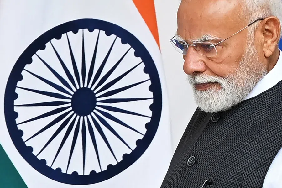 India’s Prime Minister Narendra Modi arrives at the Hyderabad House in New Delhi on 25 August 2025.