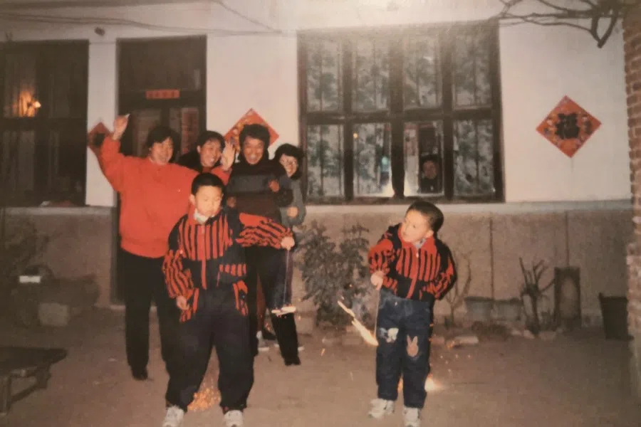 Playing with firecrackers.