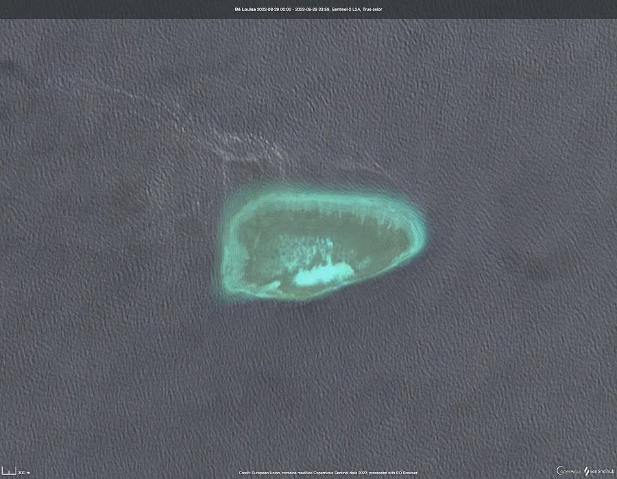 Louisa Reef in the Spratly Islands, which is the subject of a territorial dispute between China and Brunei. (Photo: Vnkvant/Licensed under CC BY-SA 4.0)