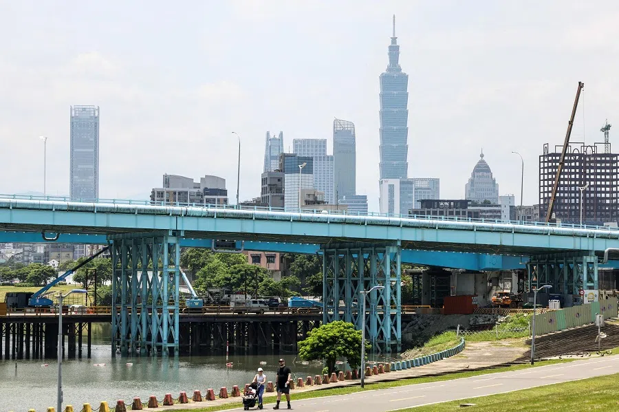 Taiwan’s landmark Taipei 101 building is seen from a park in Taipei on 16 May 2025. (I-Hwa Cheng/AFP)