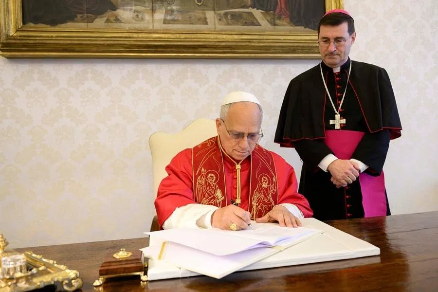 Pope Leo XIV signs "Magnifica Humanitas" (Magnificent Humanity) at the Vatican on 15 May 2026.