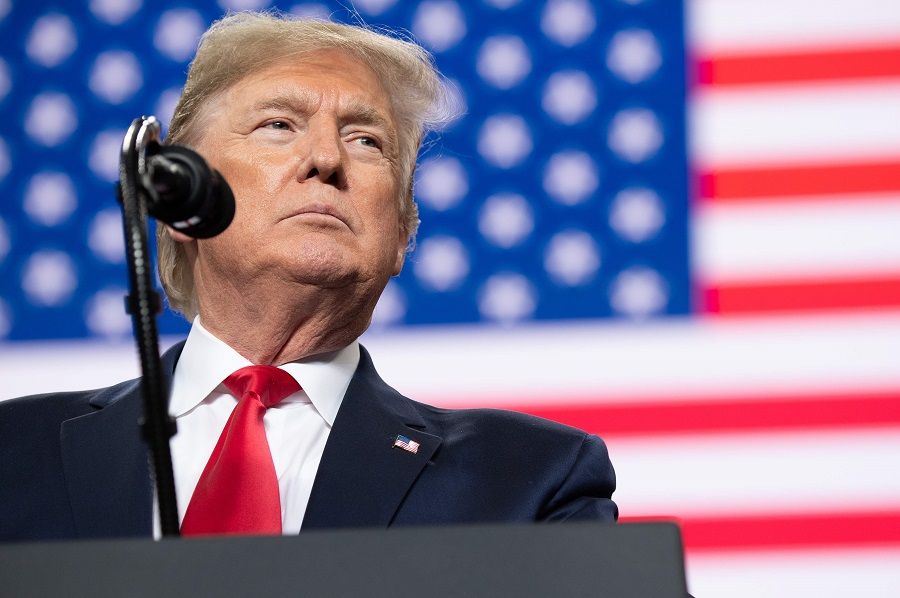 In this file photo taken on 9 January 2020, US President Donald Trump speaks during a "Keep America Great" campaign rally at Huntington Center in Toledo, Ohio. (Saul Loeb/AFP)