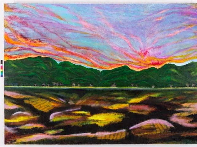 Yeshao (野烧), an oil painting by Chiang Hsun.