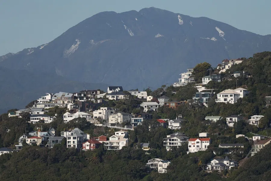 Residential properties stand in Wellington, New Zealand, 6 August 2026.
