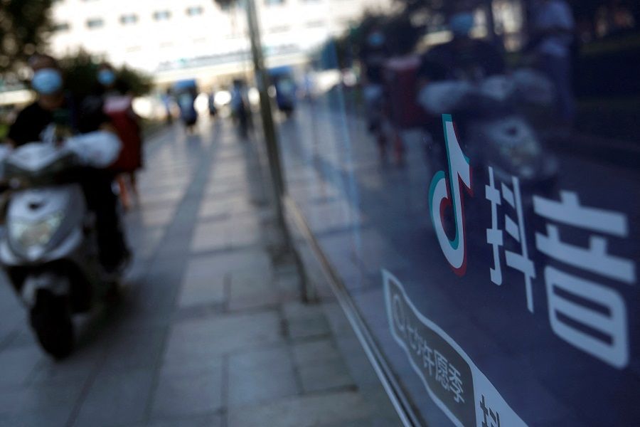 The Douyin logo is seen on an advertisement at a bus stop in Beijing, China, 24 August 2020. (Tingshu Wang/File Photo/Reuters)